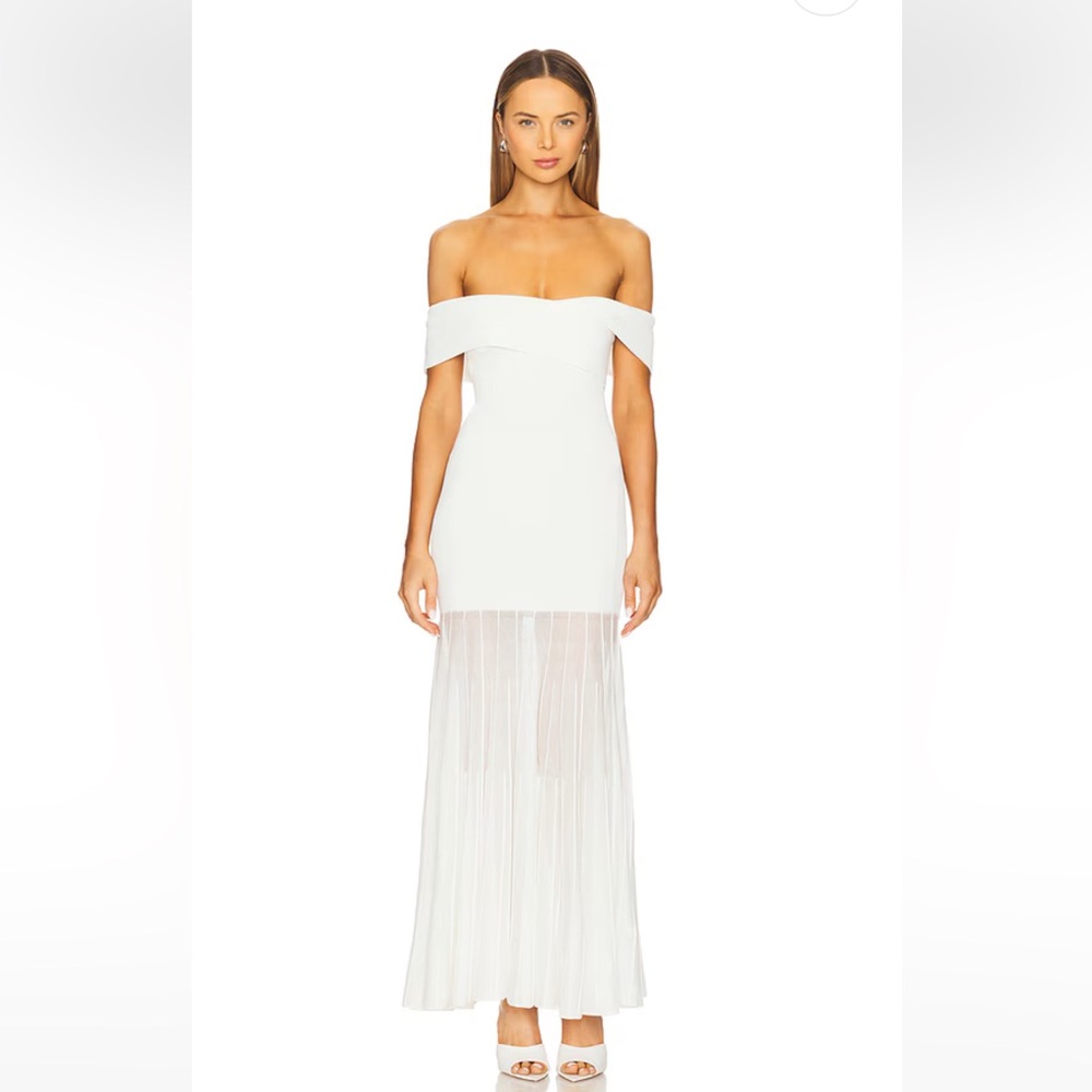 REVOLVE White Off-Shoulder Maxi Dress